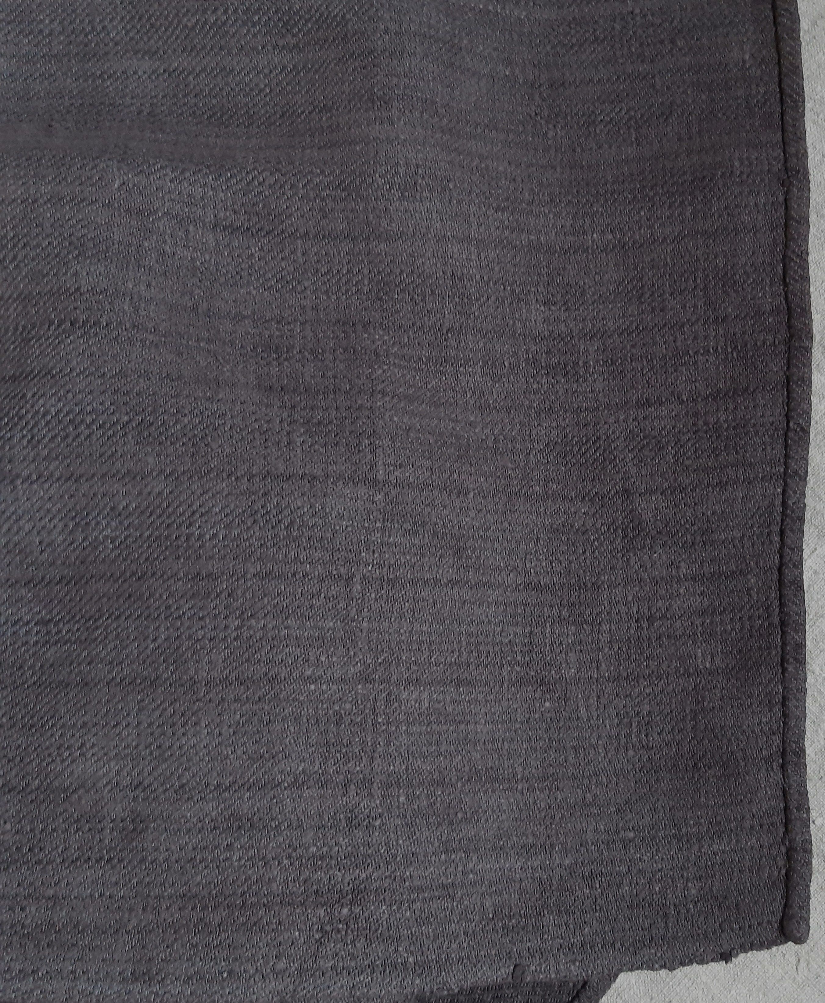Old hemp tablecloth dyed in dark grey