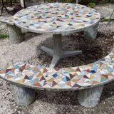 Stone and mosaic garden furniture
