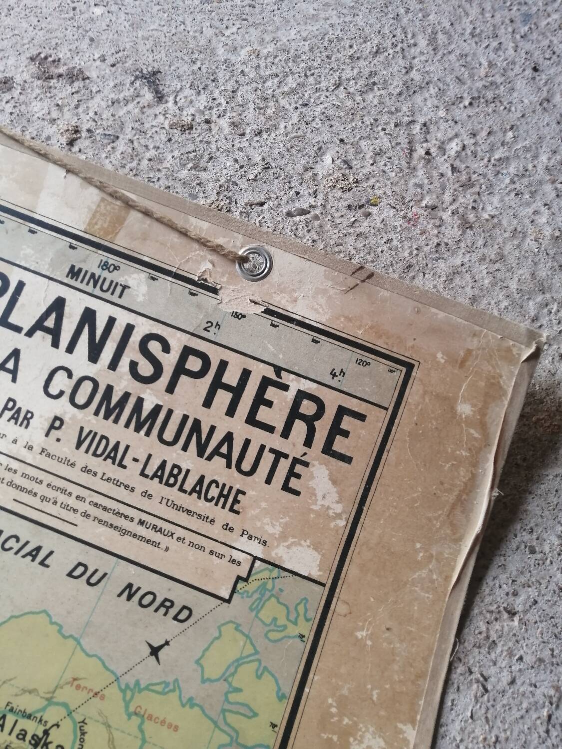 Old map Vidal Lablache 22 Community planisphere - 1950