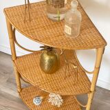 Rattan corner shelf