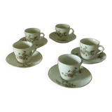 Porcelain coffee cups with barbel decoration