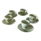Coffee cups in porcelain decorated with a barb.