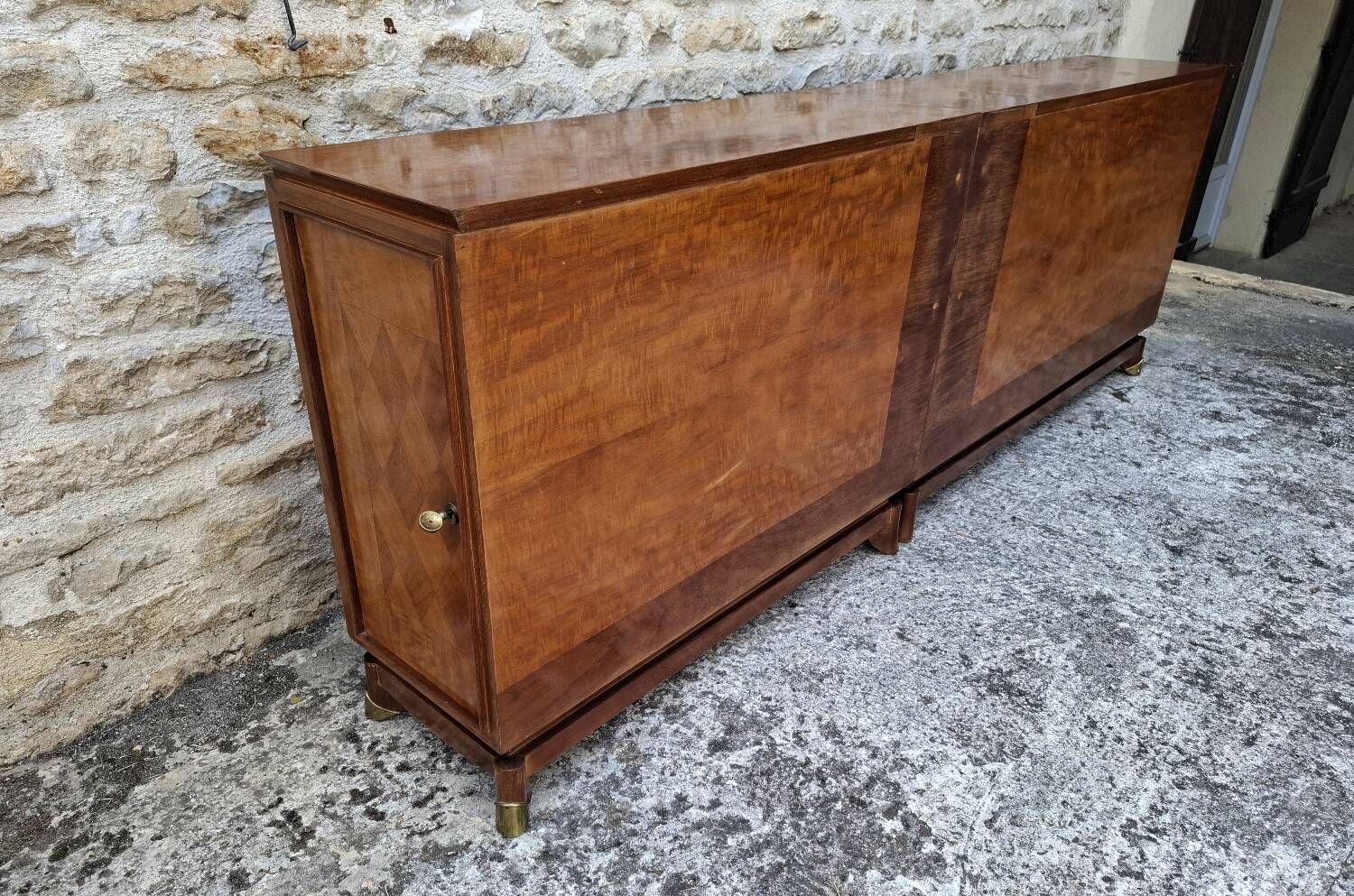 Mahogany glass sideboard, 1950