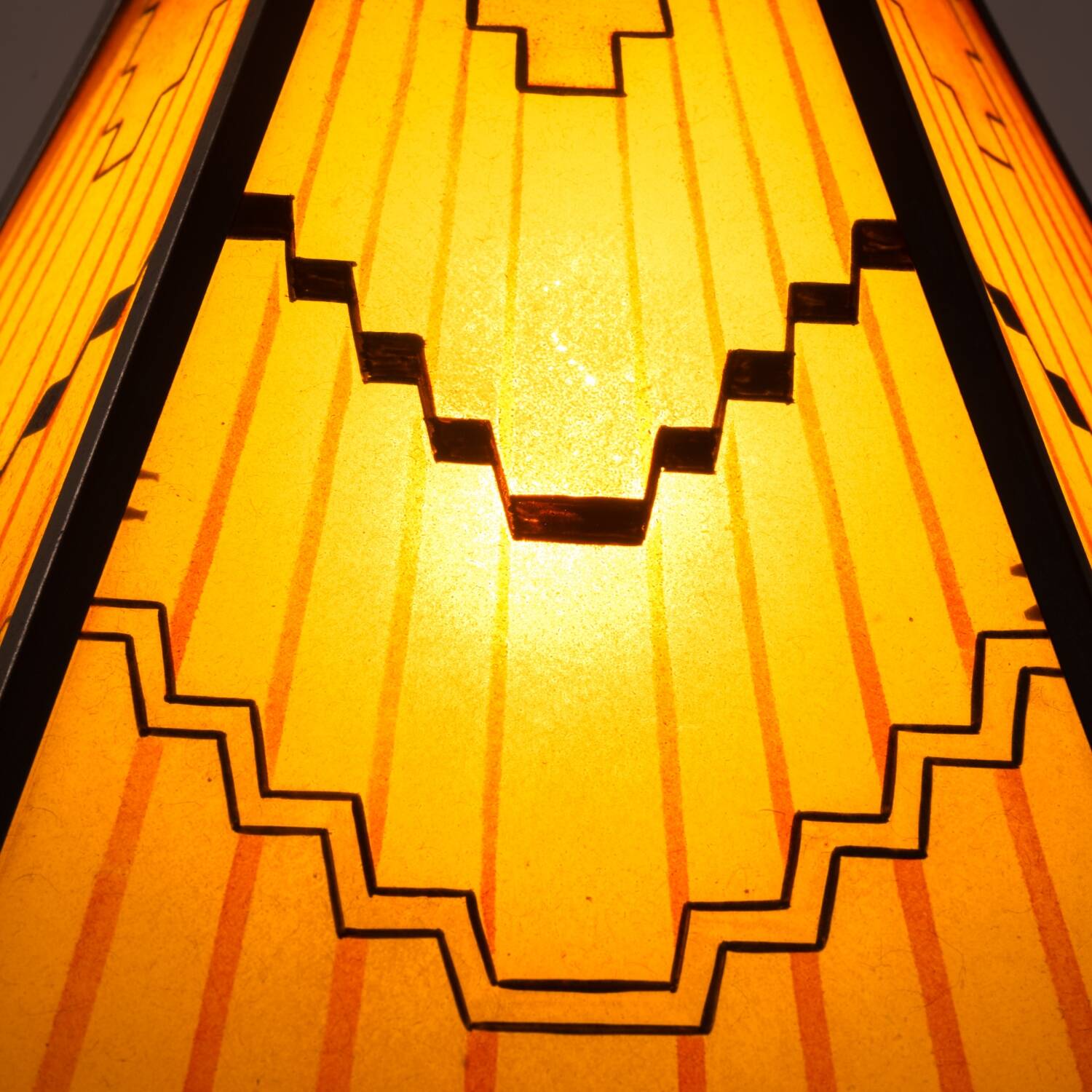 Art Deco Amsterdam school painted glass chandelier, the netherlands, 1930s