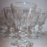 Suite de six anciens verres en cristal de Baccarat