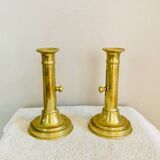 Pair of Louis Philippe candlesticks from the 19th century in solid brass