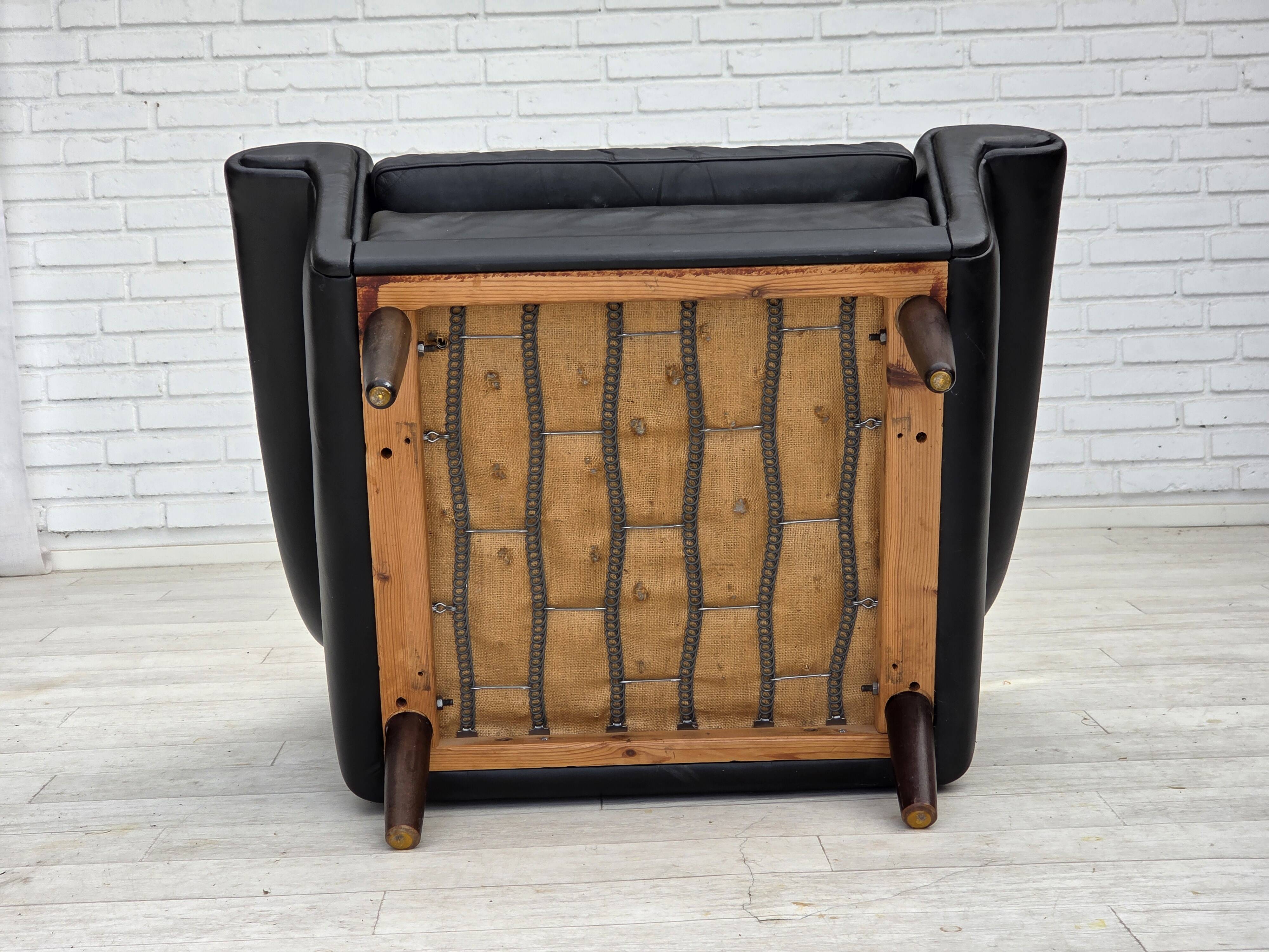 1960s, Danish highback armchair by Aage Christensen, furniture leather.