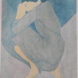 Sleeping Woman original handsigned lithograph Pierre Boncompain
