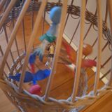 Vintage rattan pendant light from the 1950s and 60s