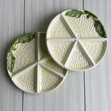 Set of 2 lemon pattern ceramic plates
