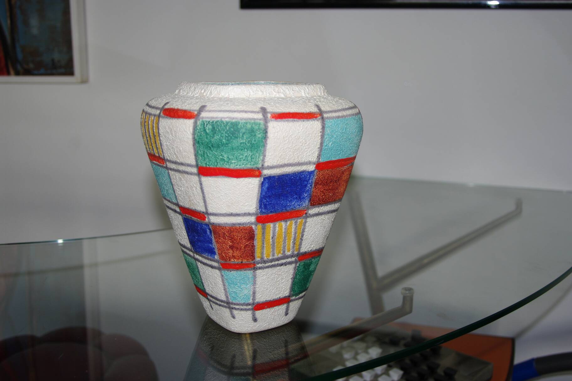 VINTAGE COLORFUL VASE GERMANY 1960