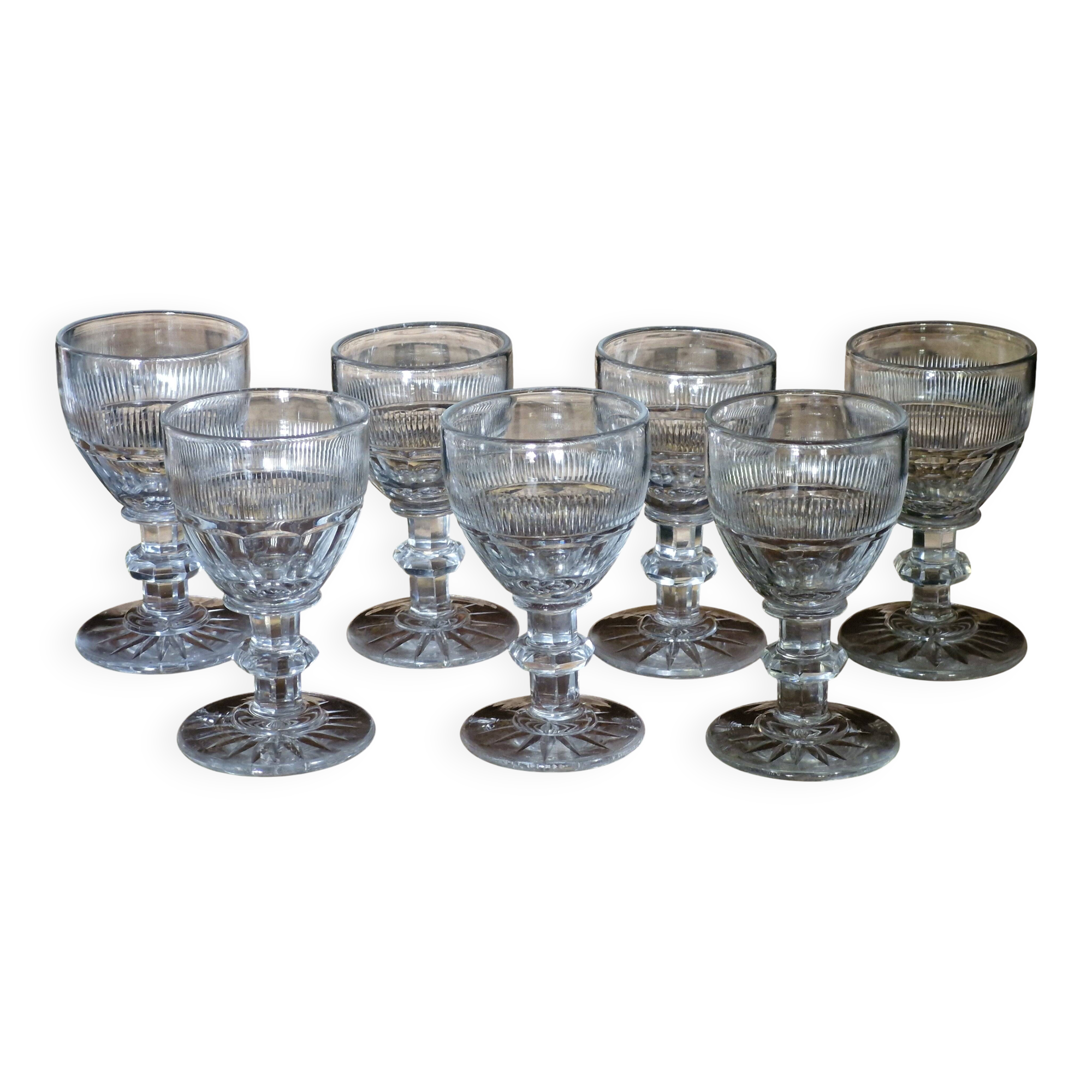 7 Verres à Vin Blanc/Porto Baccarat 1841