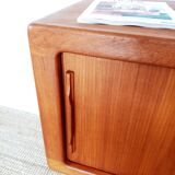 Pair of scandinavian bedsides in curtain teak