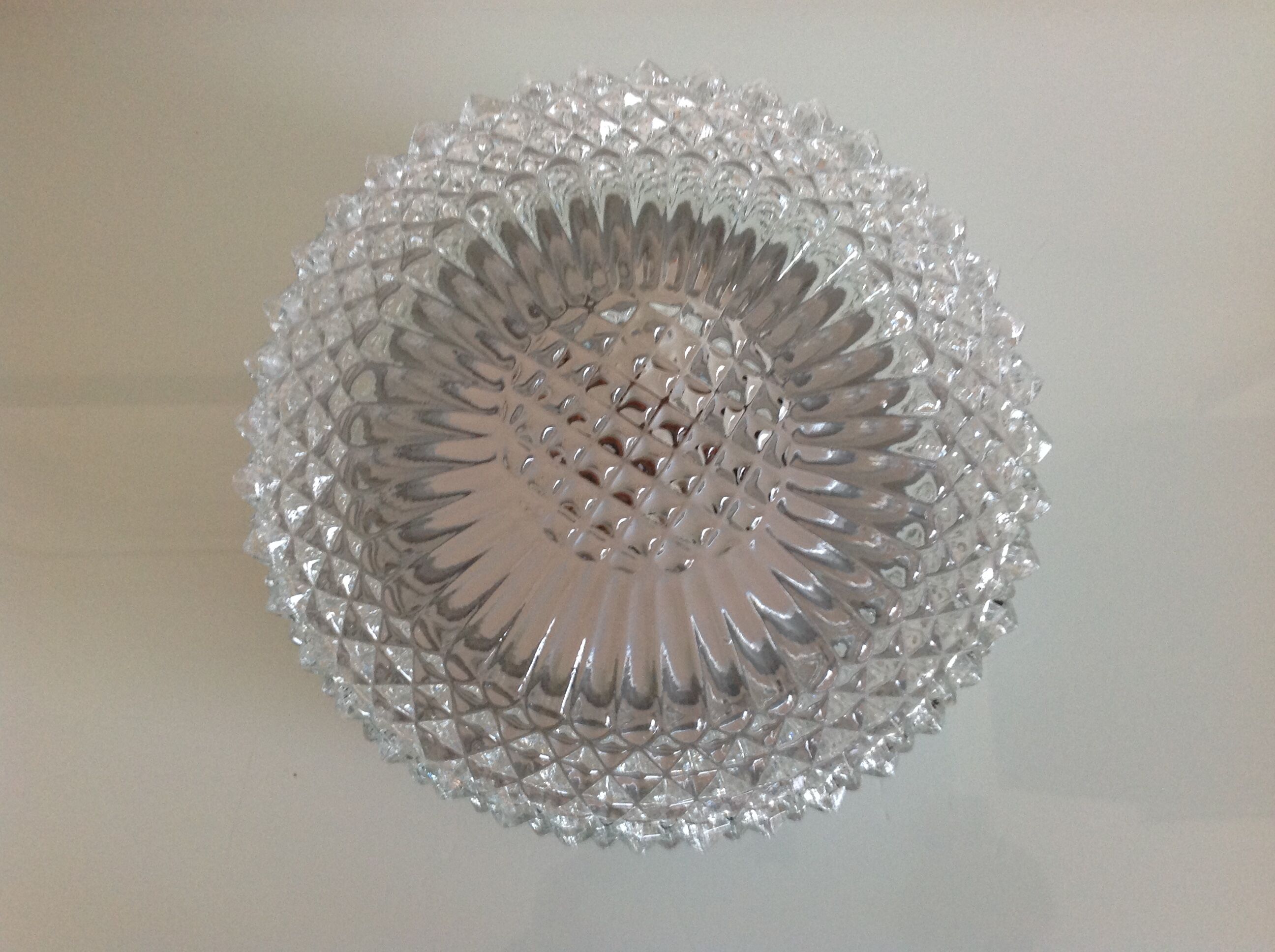 Plafonnier rond pointes de diamant / vintage années 60-70