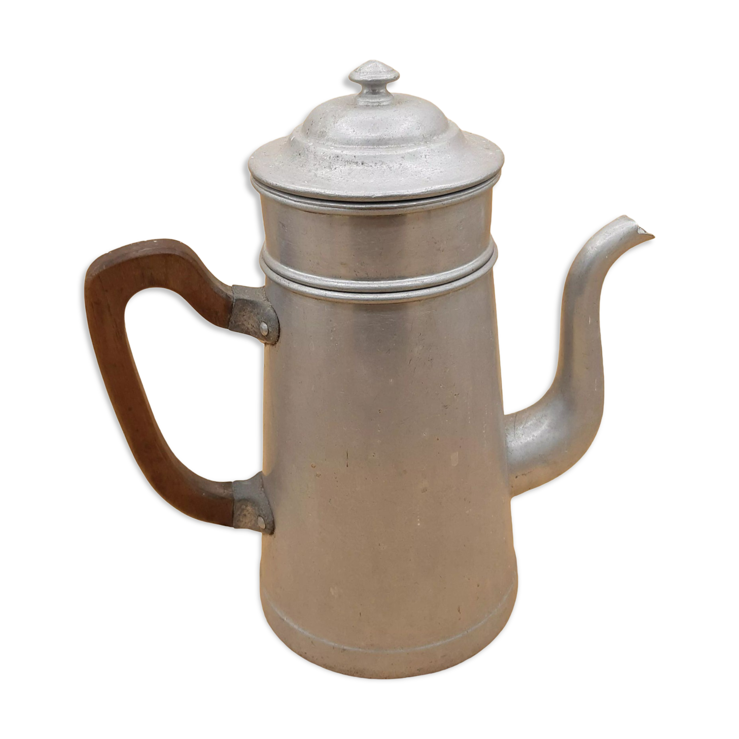 Antique aluminum coffee maker