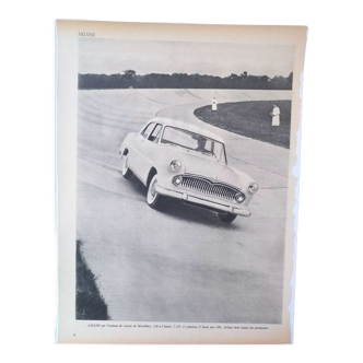 An Ariane car paper advertisement from a period magazine