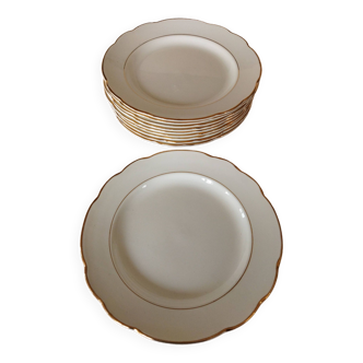 10 assiettes plates Gien "Monaco"