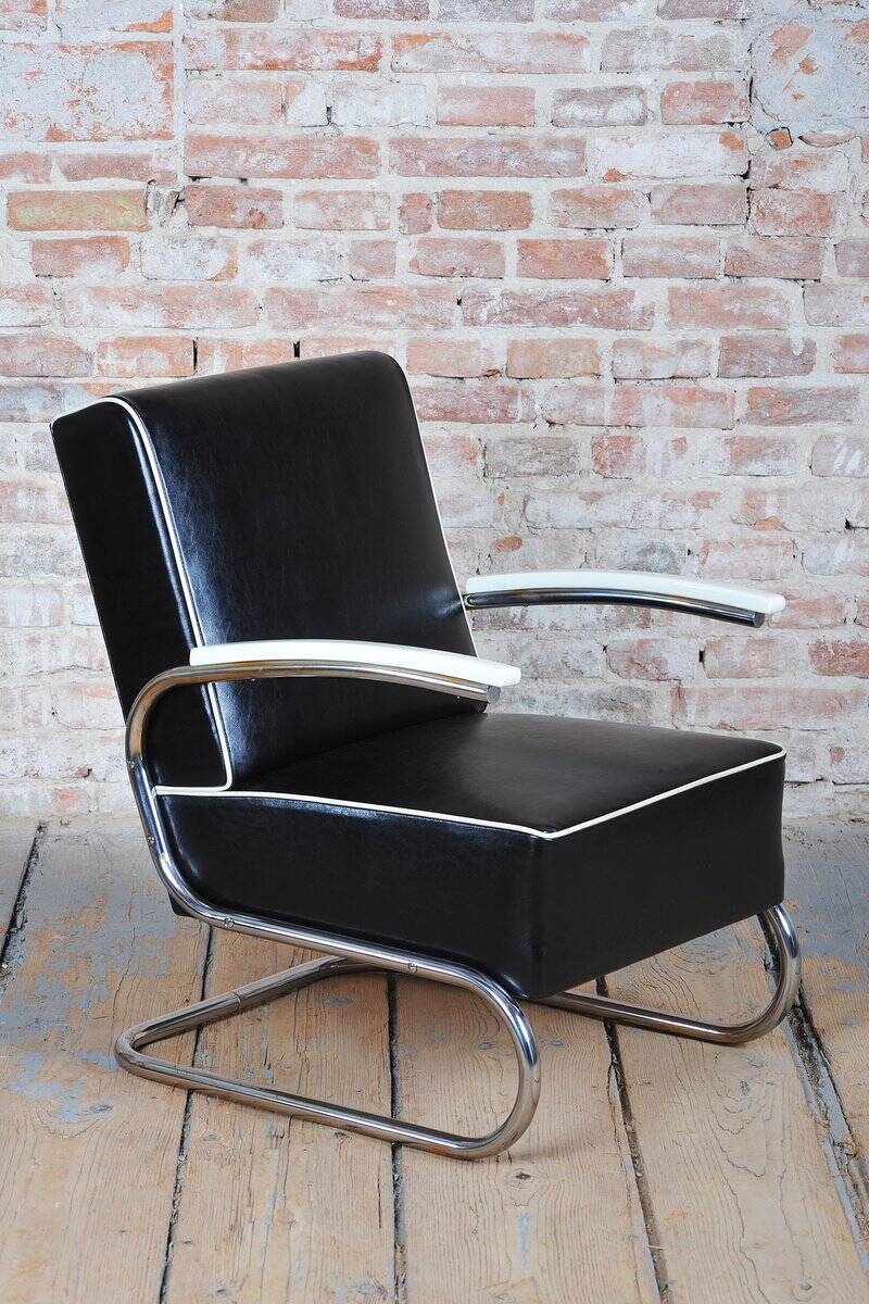 Bauhaus Armchair in Chrome by W. Gispen for Mücke-Melder, Czech, 1930s