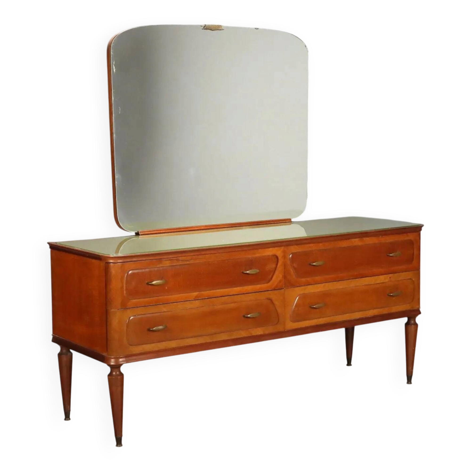 Vintage mahogany veneer chest of drawers design 1950s-1960s