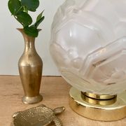Lampe à poser globe vintage art déco en verre dépoli