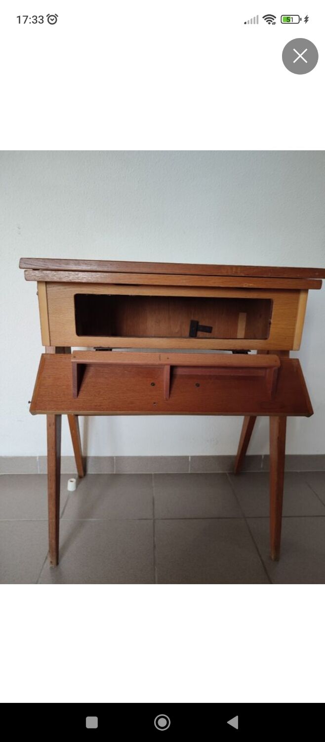 Vintage console desk with compass legs