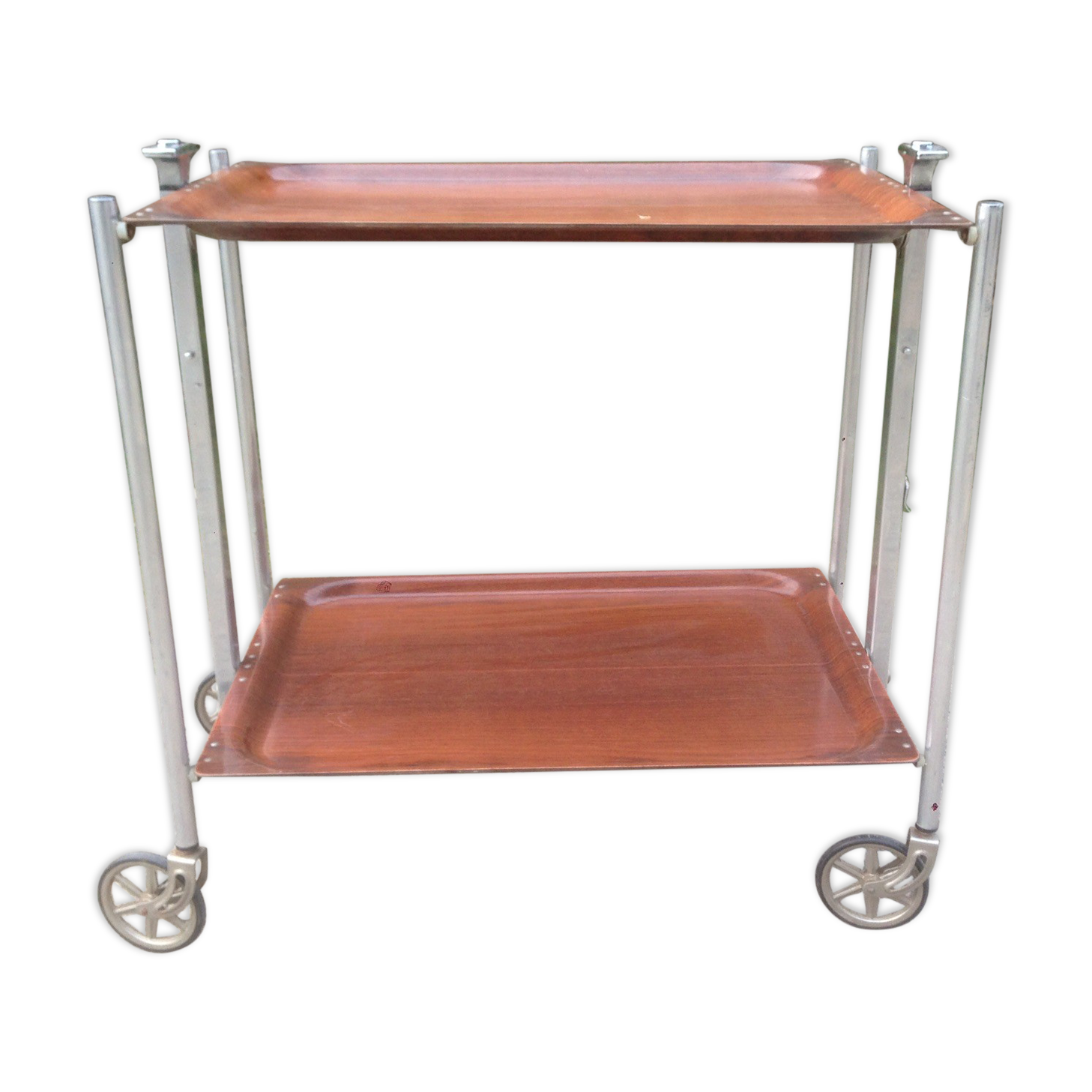 Table serves folding, on wheels Textable Levallois Perret brand