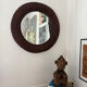 Mid-century wicker and rattan mirror