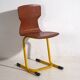 Retro yellow dining chairs (circa 1950). Set of 4 pieces.