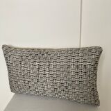 Bi-sided cushion beige black white pattern