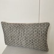 Bi-sided cushion beige black white pattern