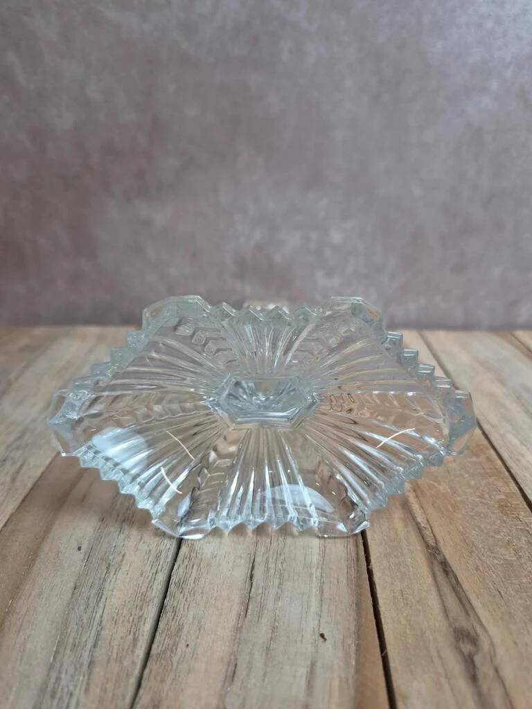 Antique pressed glass candlestick – Art Deco design
