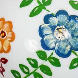 1910s English Arts & Crafts Opaline Pendant Lamp with Hand-Painted Flowers