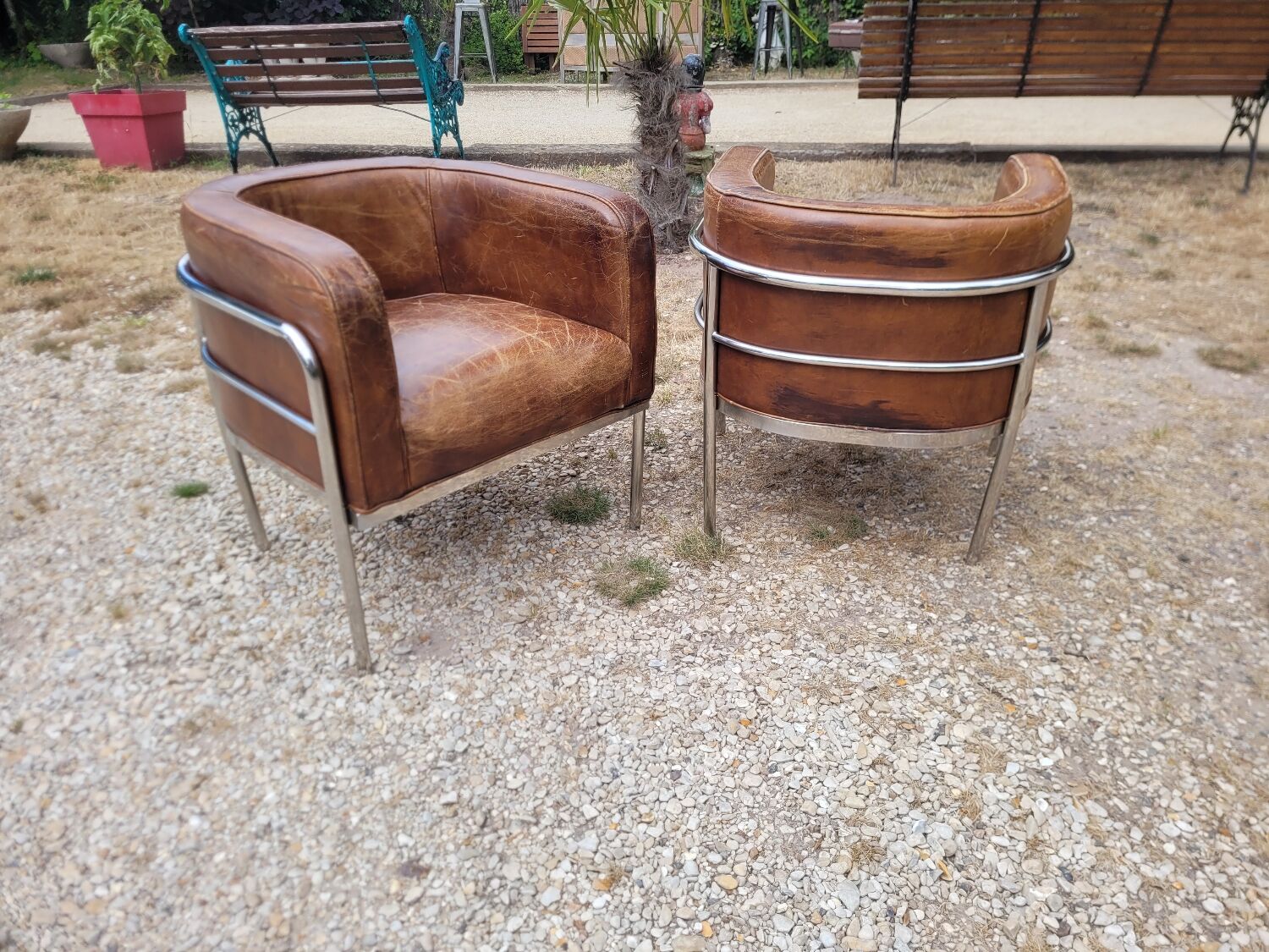 Vintage leather armchairs