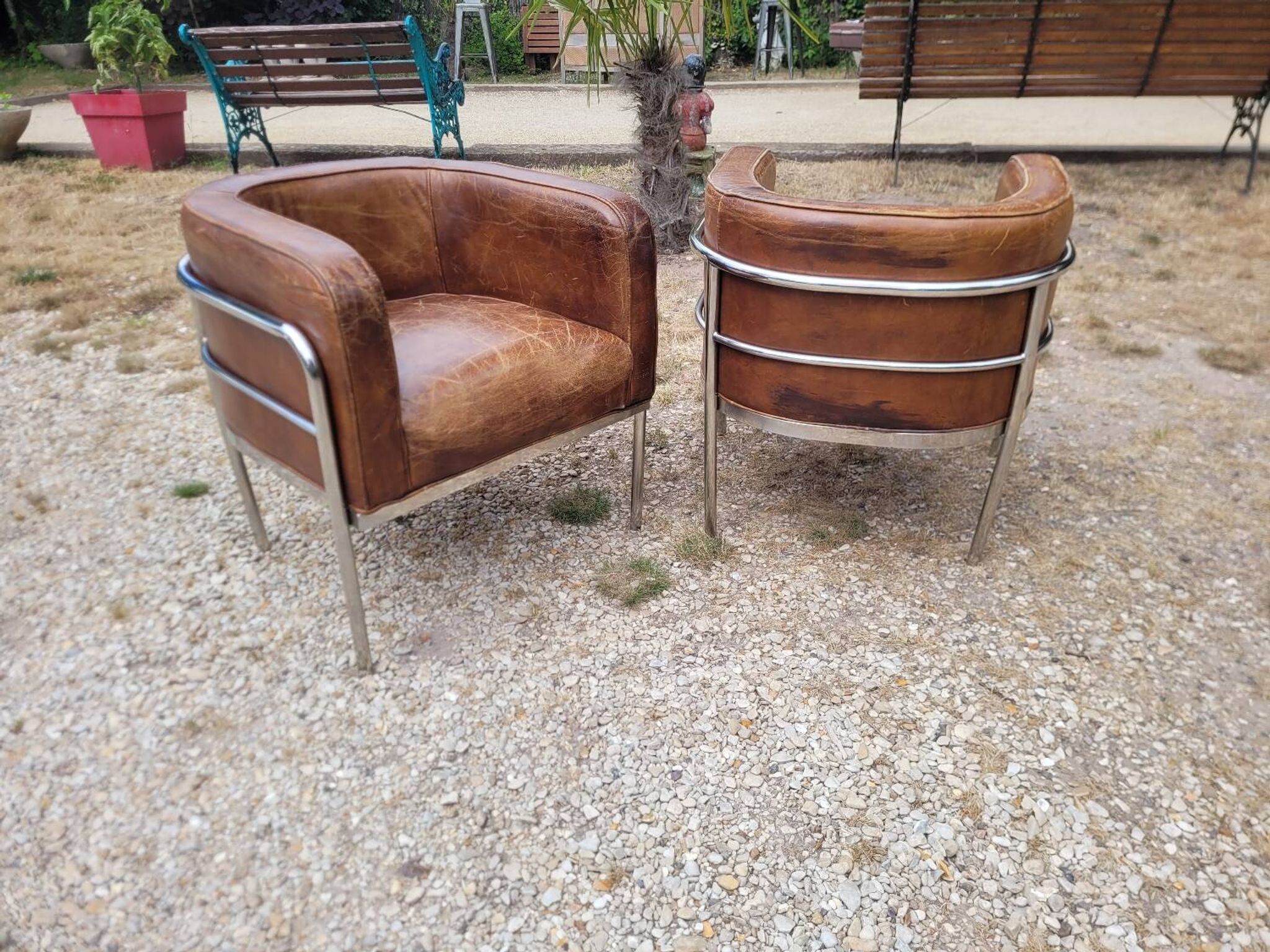 Vintage leather armchairs