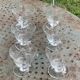 6 antique champagne glasses, chiseled floral motif, collector's item