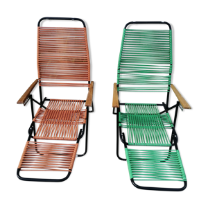 Paire de chaises longues