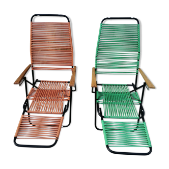 Paire de chaises longues