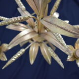 3-branched vintage golden wheat chandelier