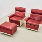 Dieter Rams Pair of Lounge Chairs + Ottoman 620 Series for Vitsoe 1962