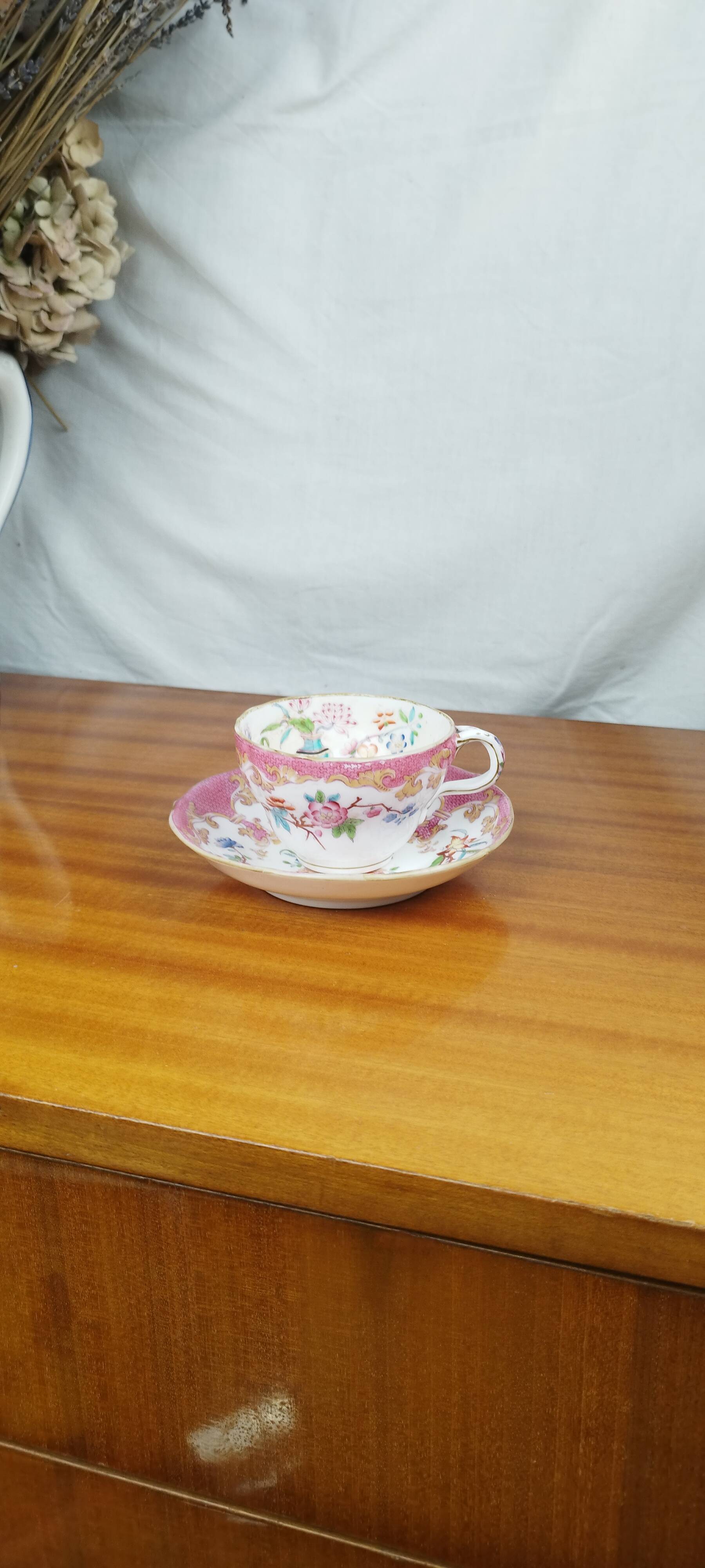 Porcelain Cup & Saucer, Palais Royal Lahoche in Paris, 19th Century Chinese Decor