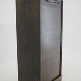 1960s beech tambour cabinet, czechoslovakia