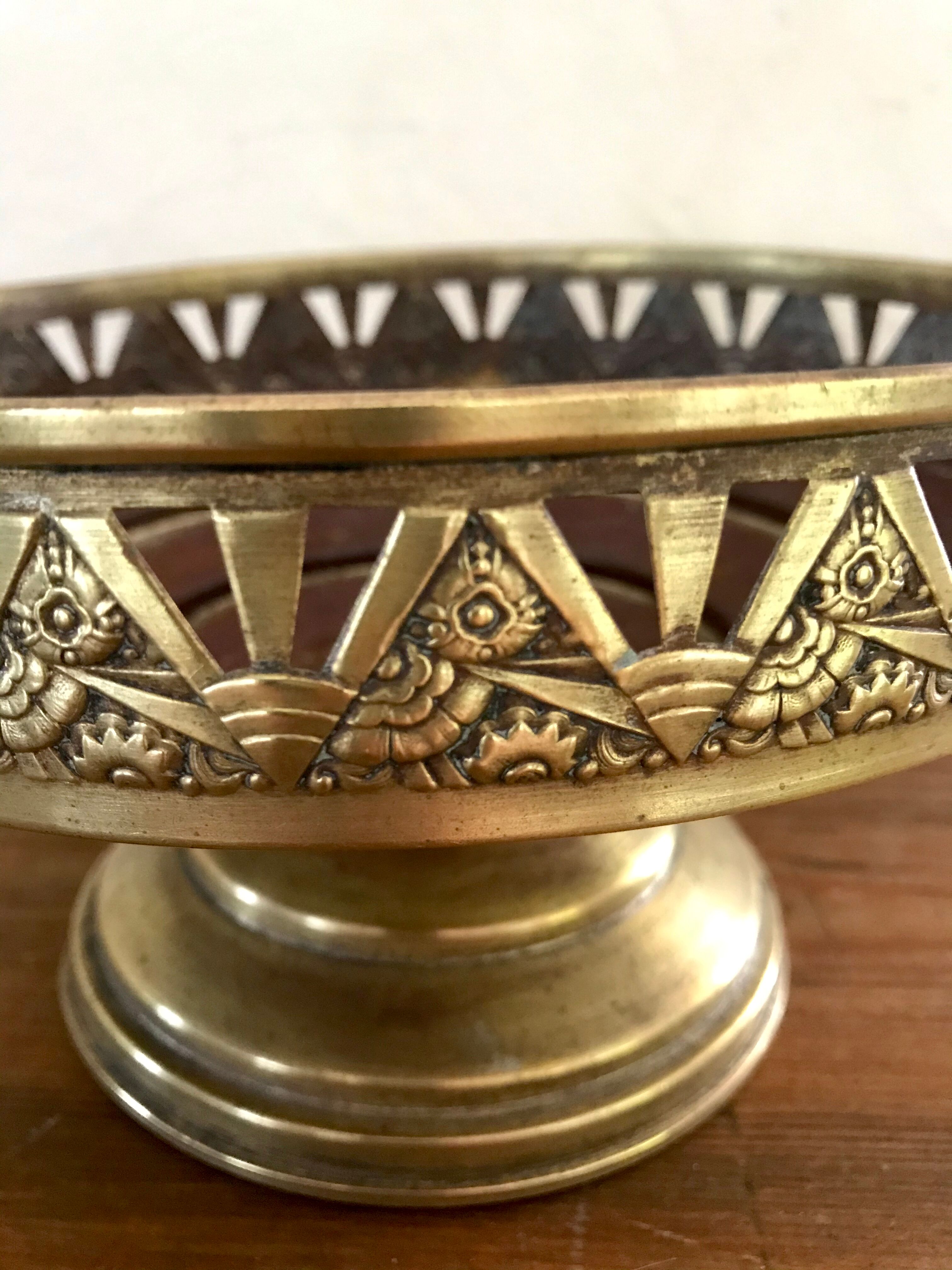 Art Deco brass basket