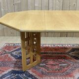 1970s English oak dining table with 2 extensions