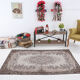 Brown floral turkish area rug, 208x115cm