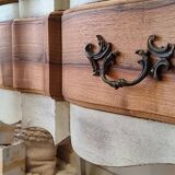 Walnut crossbow chest of drawers