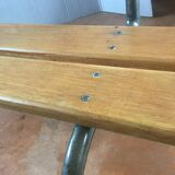 Former school bench with back