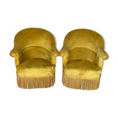 Paire de fauteuils crapeau