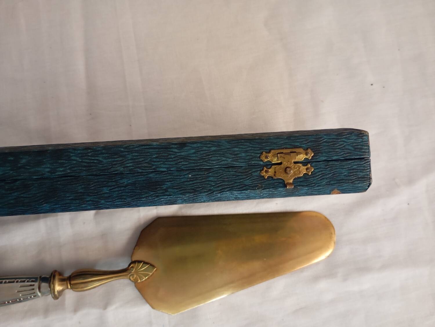 Brass and silver pie server