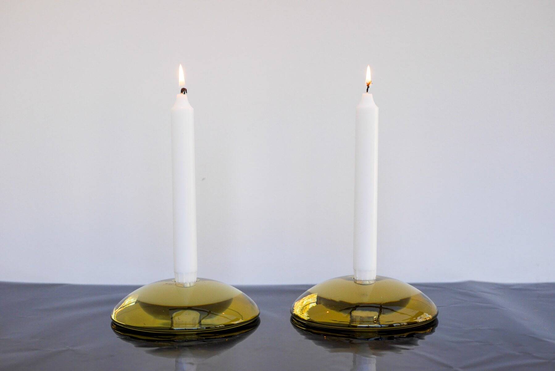 Glass candleholders by Anne Nilsson for Kosta, 2000s, set of 2