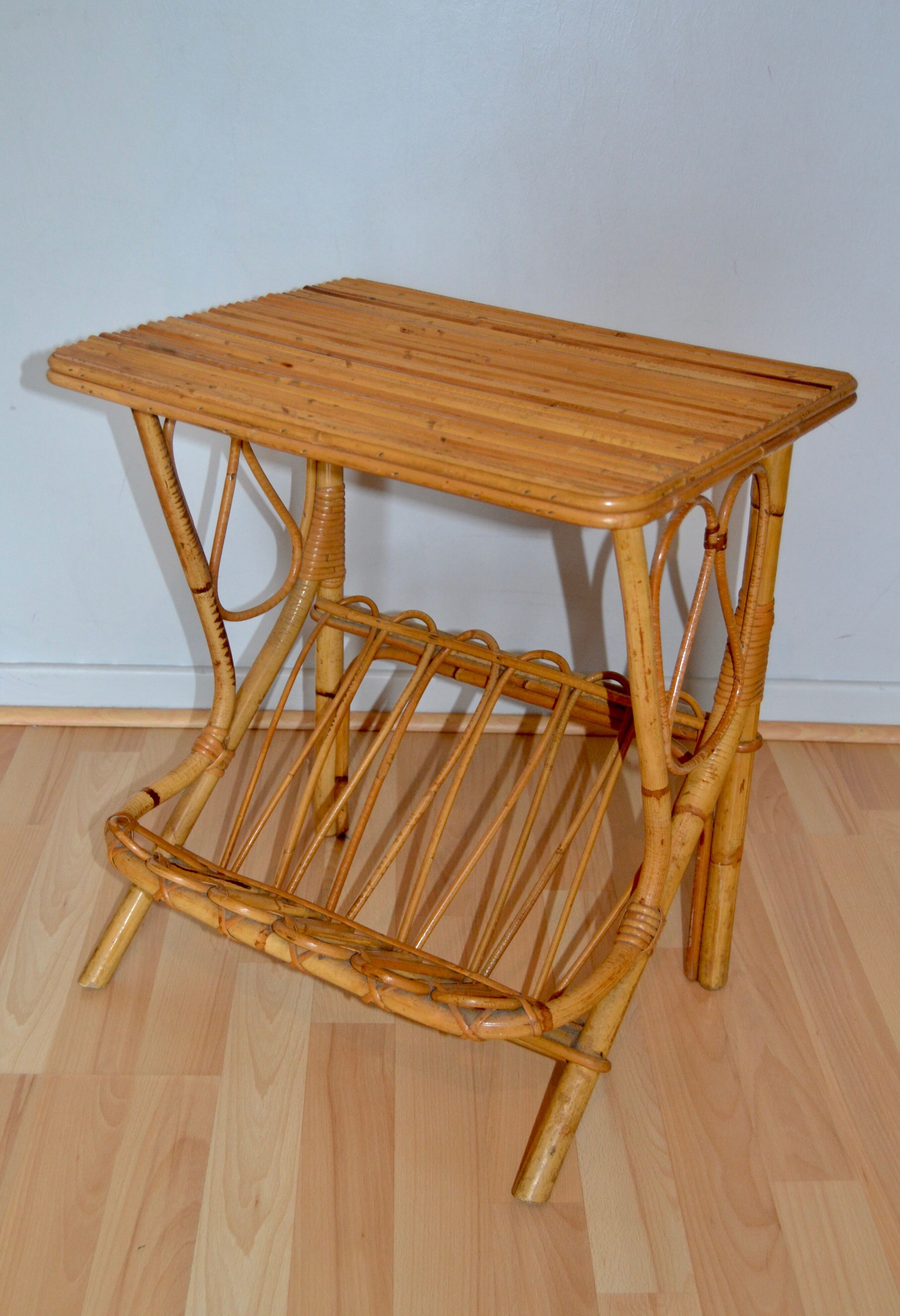 Rattan side table